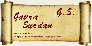 Gavra Surdan vizit kartica